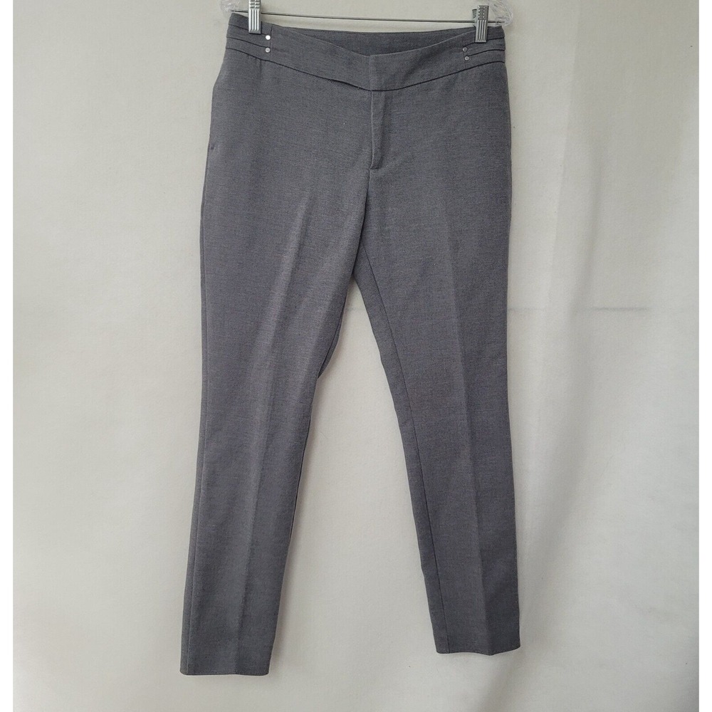 Christopher & Banks Pants Women 6 Grey Ponte Knit Slim Leg Dress Workwear Slacks
